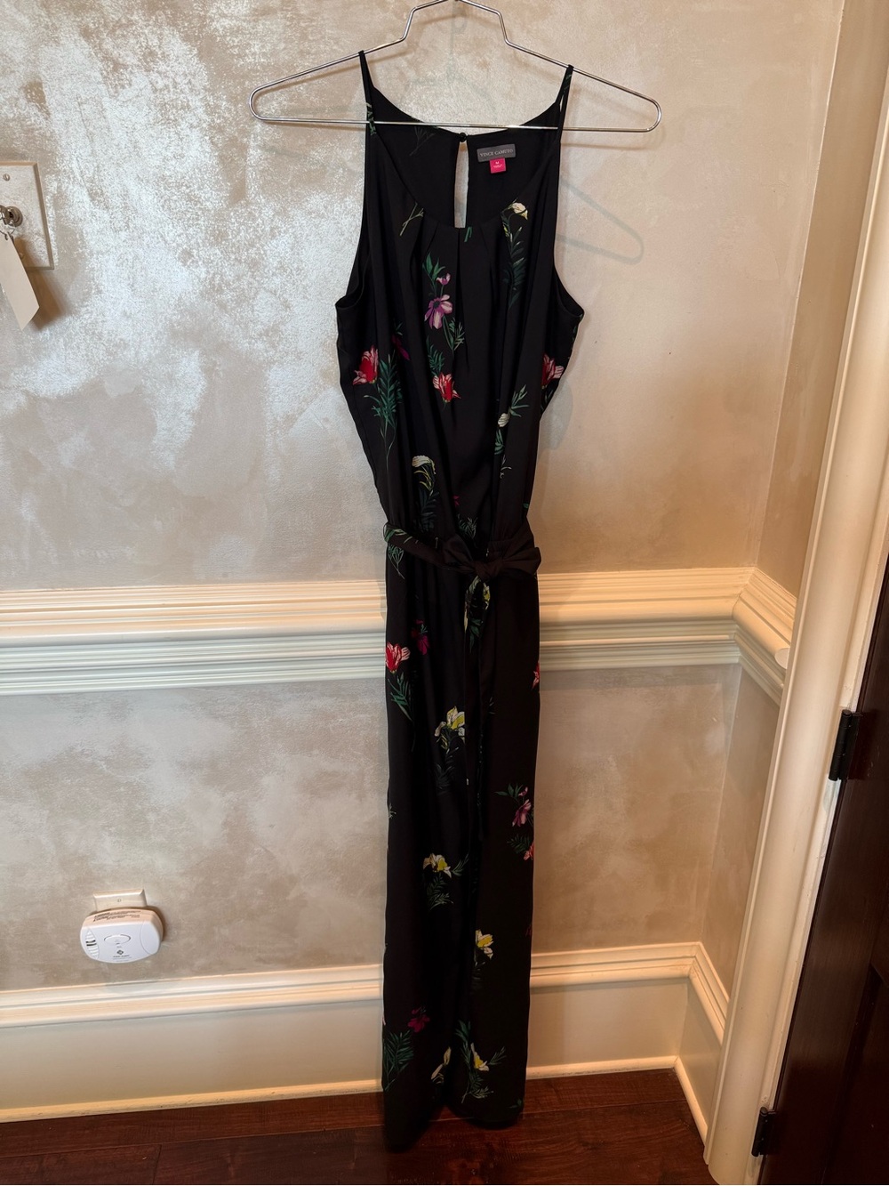 Vince Camuto Black Floral Sleeveless Jumpsuit